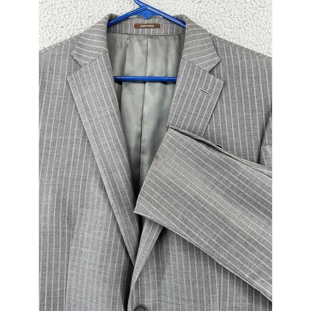 PETER MILLAR Men's 2-Button Sport Coat Blazer Gray Stripe‎ Wool 44 L 2-Vent READ